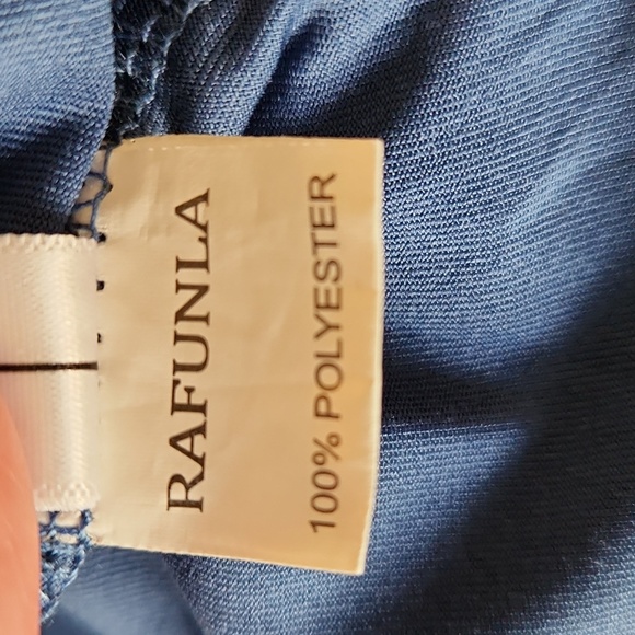 Stretchy Long Sleeve Blue Dress with Slouchy Pockets, Size L - Picture 4 of 5